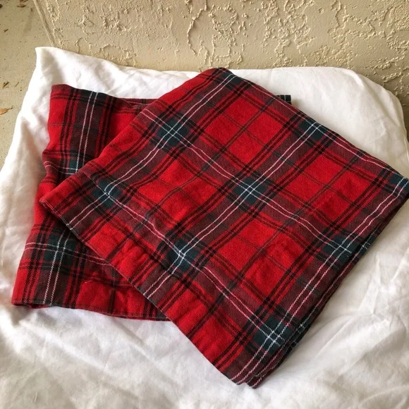 Set of 2 Williams Sonoma Home tartan plaid euro shams linen cotton preppy lodge - Picture 1 of 5